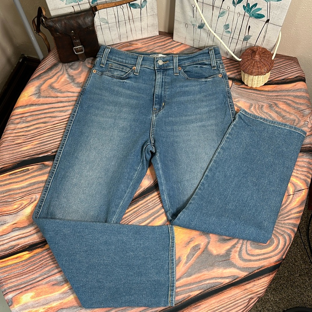 Jeans Levi Strauss High Waist Straight Light Wash 8/29